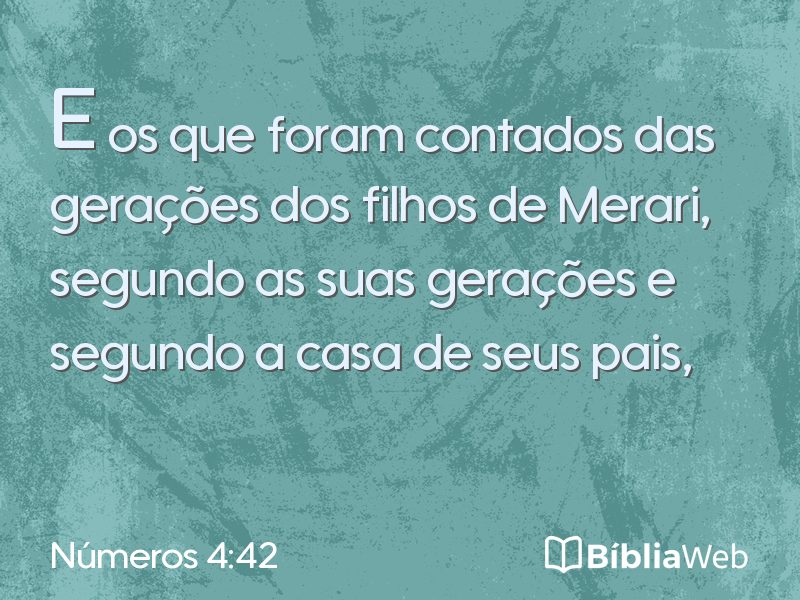 Números 4:42 em imagem para compartilhar