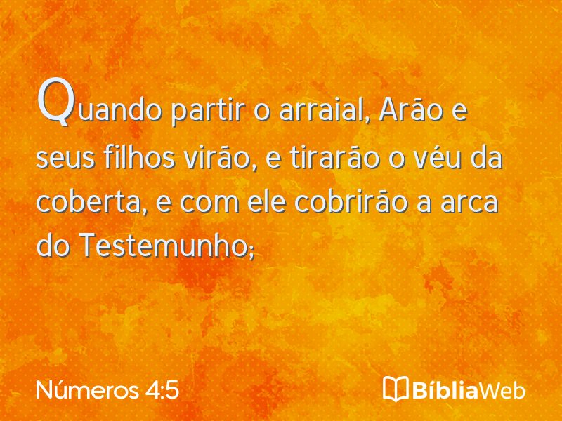 Números 4:5 em imagem para compartilhar