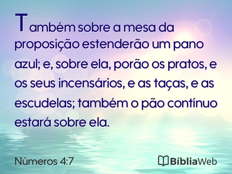 Números 4:7 em imagem para compartilhar