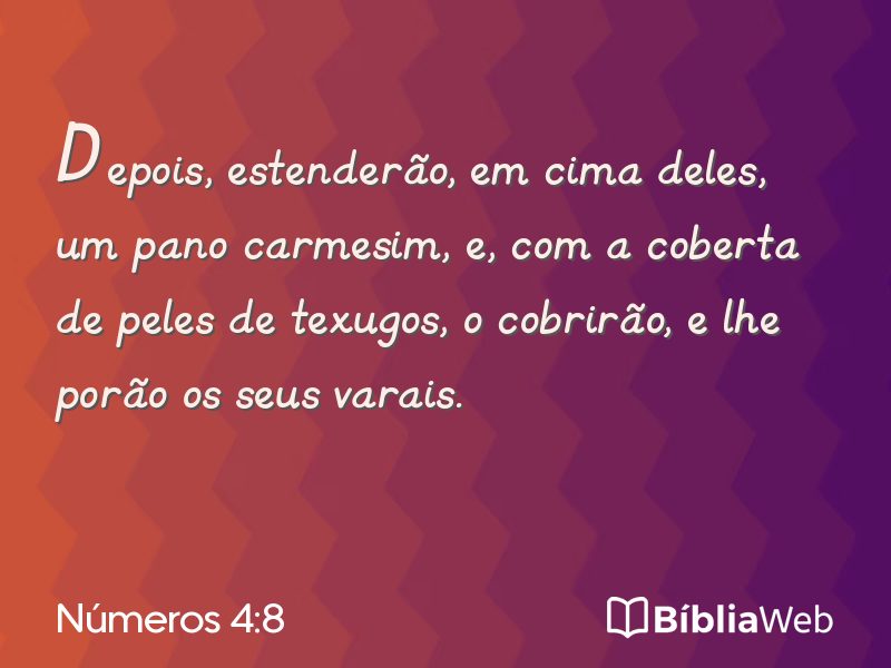 Números 4:8 em imagem para compartilhar