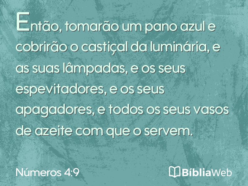 Números 4:9 em imagem para compartilhar