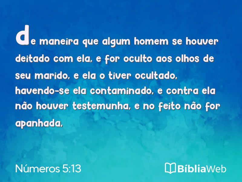 Números 5:13 em imagem para compartilhar