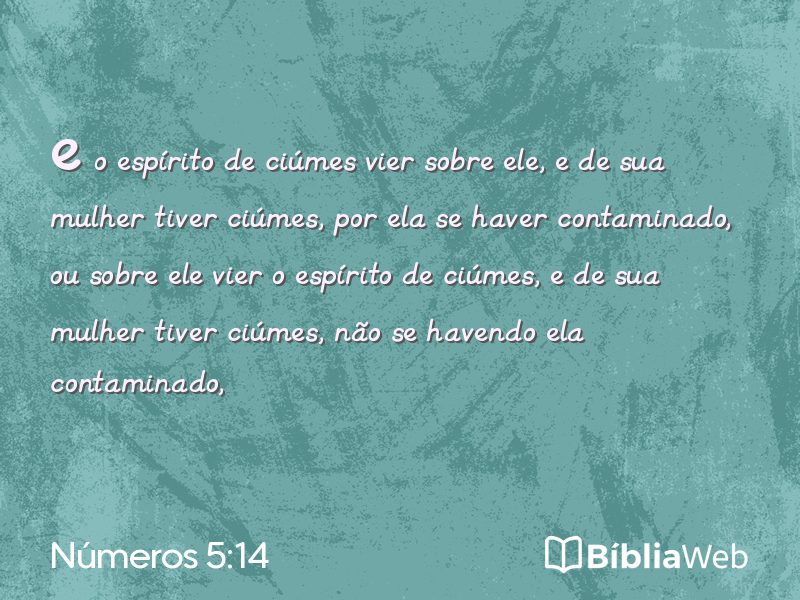 Números 5:14 em imagem para compartilhar