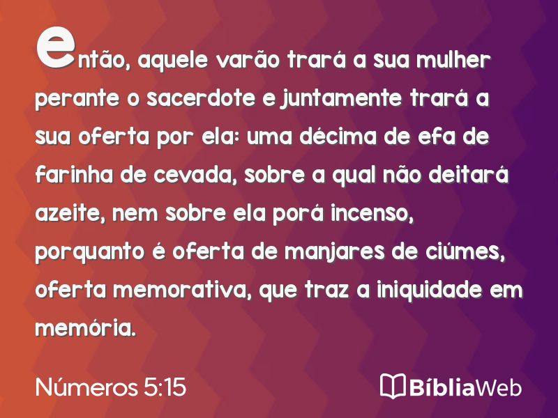 Números 5:15 em imagem para compartilhar