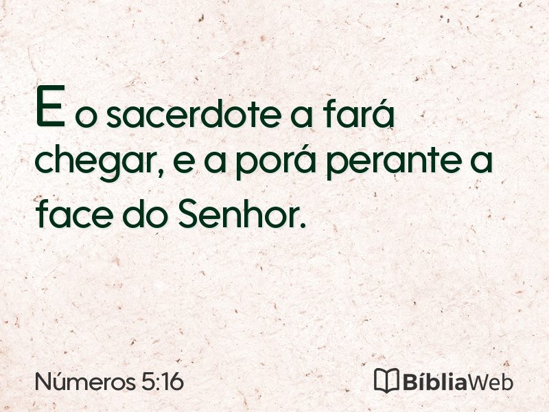 Números 5:16 em imagem para compartilhar