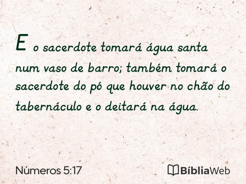Números 5:17 em imagem para compartilhar