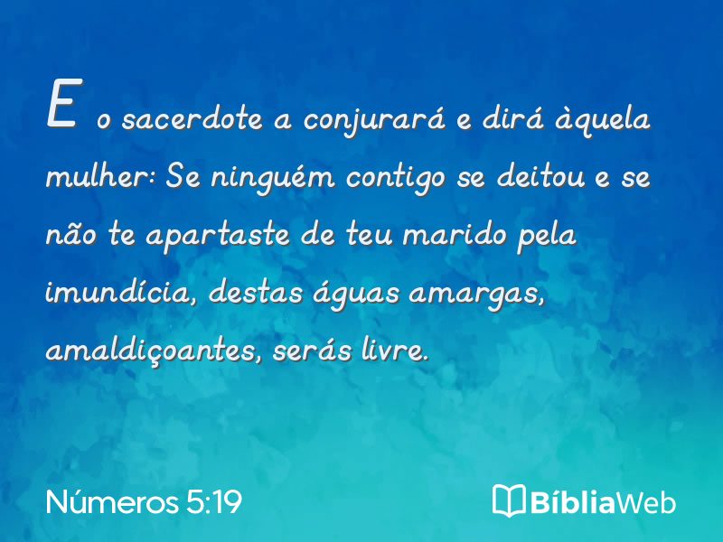 Números 5:19 em imagem para compartilhar