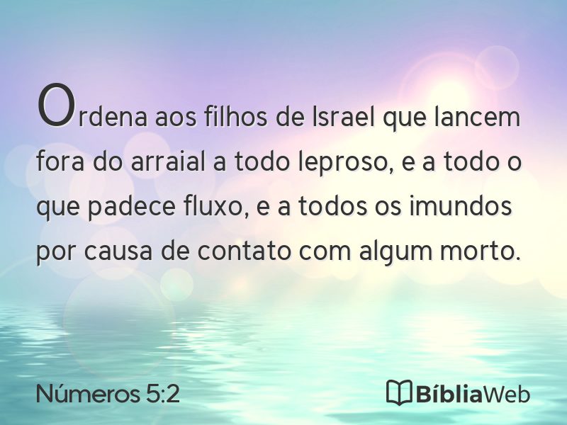 Números 5:2 em imagem para compartilhar