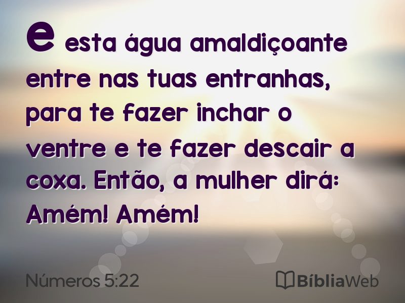 Números 5:22 em imagem para compartilhar