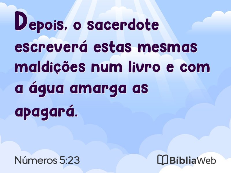 Números 5:23 em imagem para compartilhar