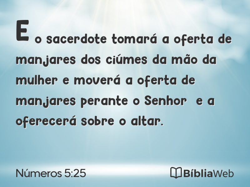 Números 5:25 em imagem para compartilhar