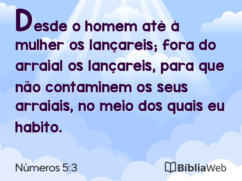 Números 5:3 em imagem para compartilhar