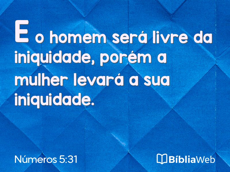 Números 5:31 em imagem para compartilhar