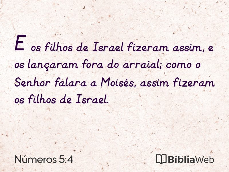 Números 5:4 em imagem para compartilhar