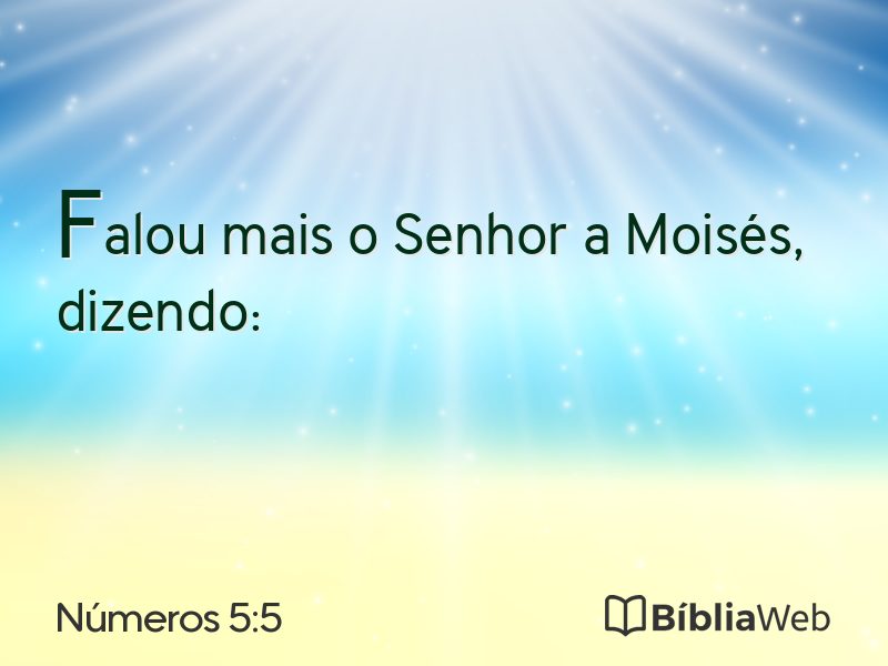 Números 5:5 em imagem para compartilhar
