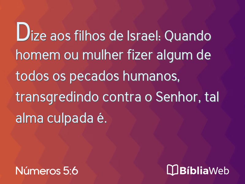 Números 5:6 em imagem para compartilhar