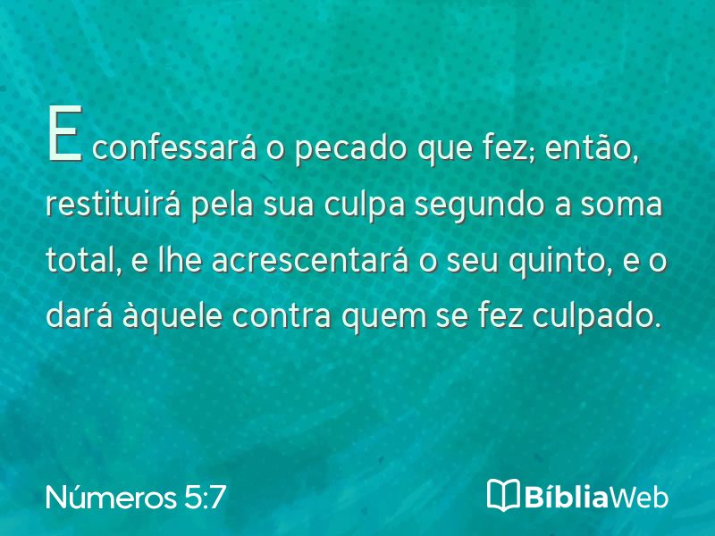 Números 5:7 em imagem para compartilhar