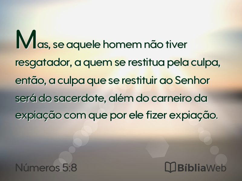 Números 5:8 em imagem para compartilhar