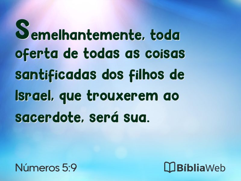 Números 5:9 em imagem para compartilhar