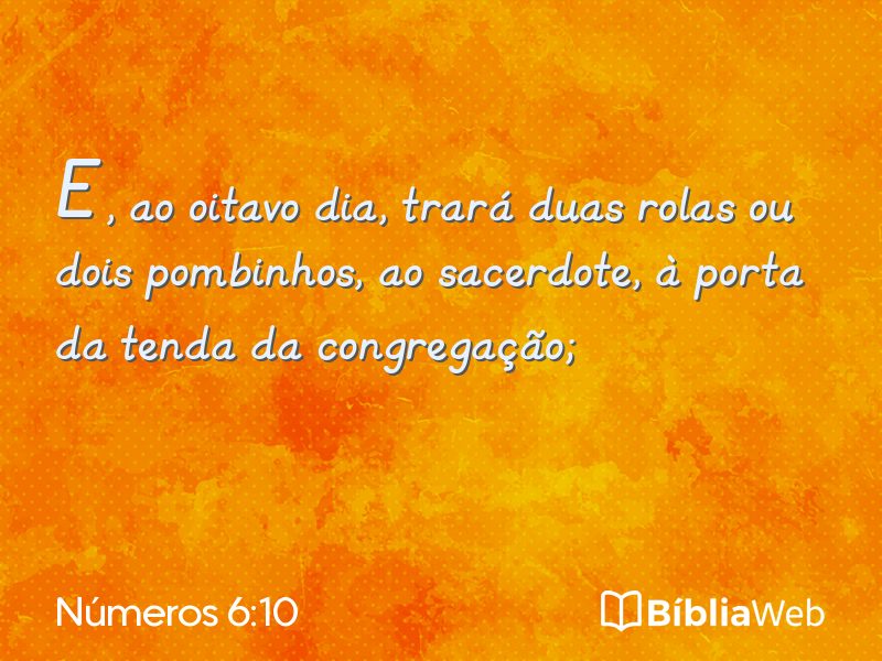 Números 6:10 em imagem para compartilhar