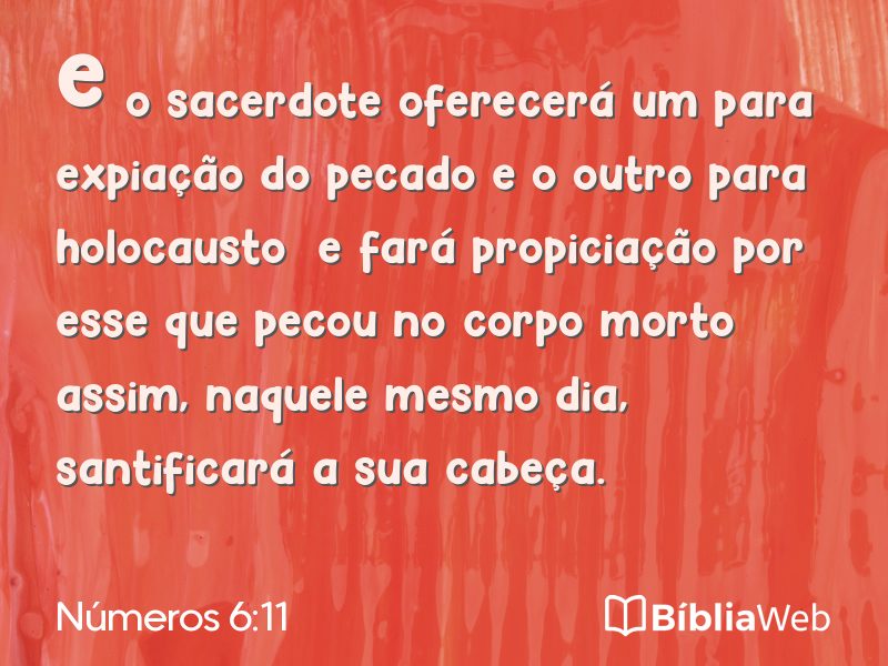Números 6:11 em imagem para compartilhar