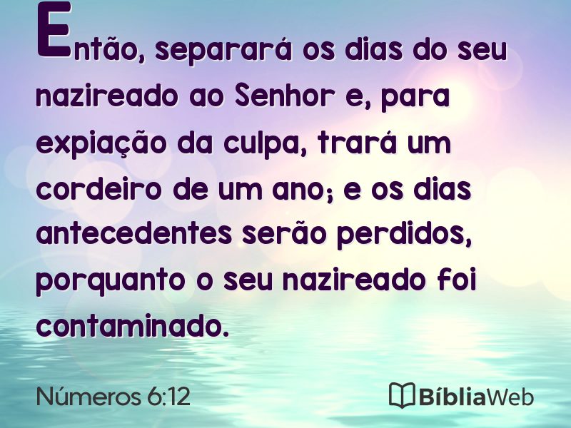 Números 6:12 em imagem para compartilhar
