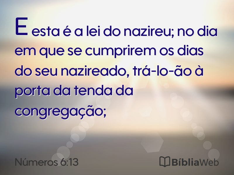 Números 6:13 em imagem para compartilhar