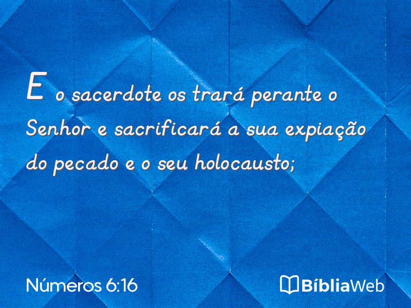 Números 6:16 em imagem para compartilhar