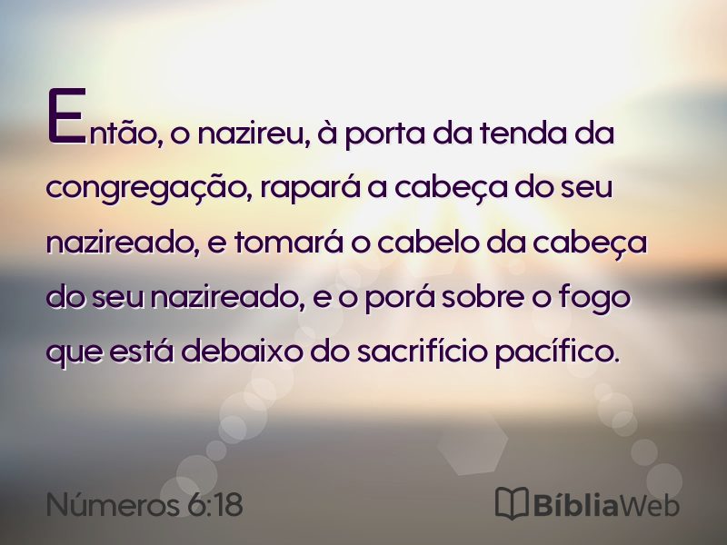Números 6:18 em imagem para compartilhar