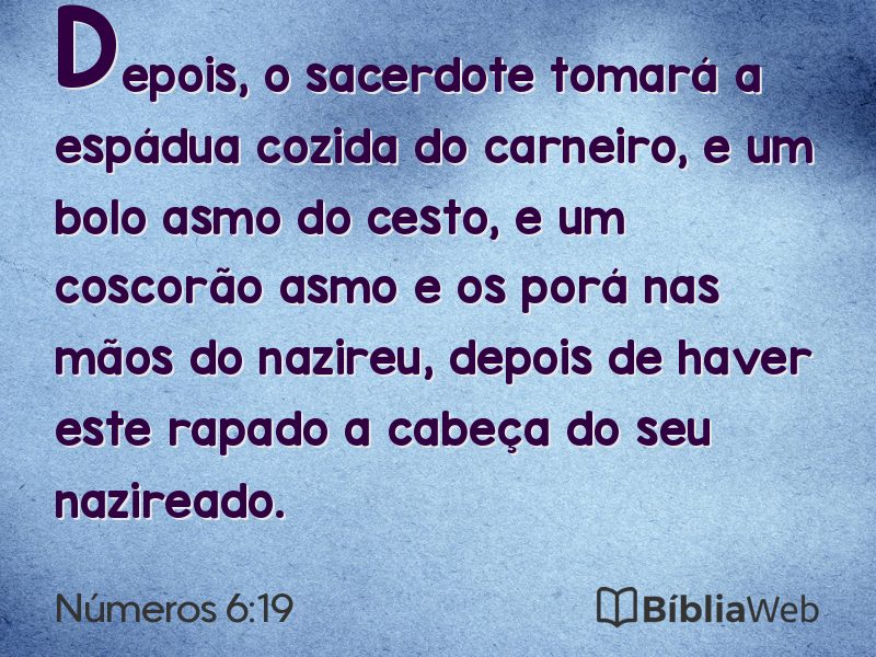 Números 6:19 em imagem para compartilhar