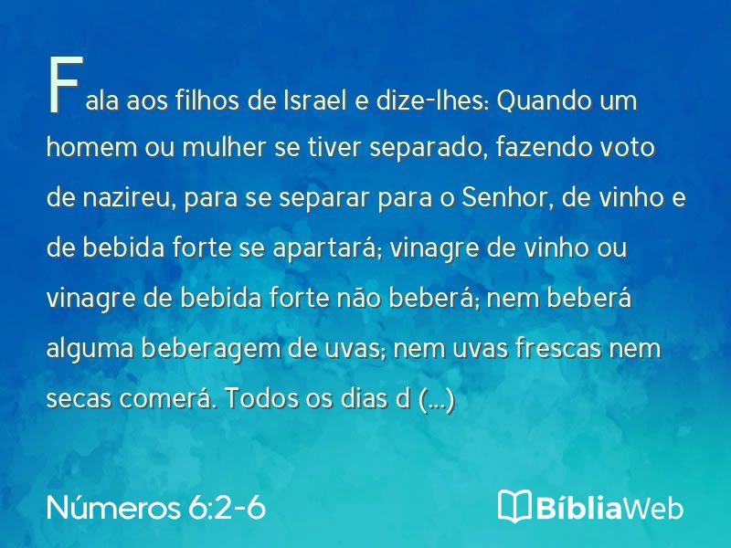 Números 6:2-6 em imagem para compartilhar