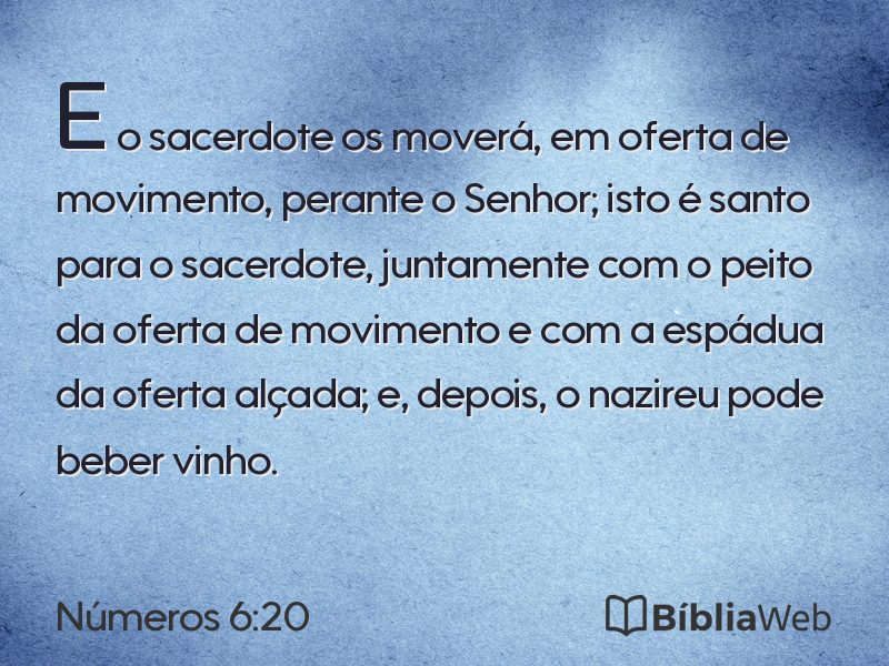 Números 6:20 em imagem para compartilhar