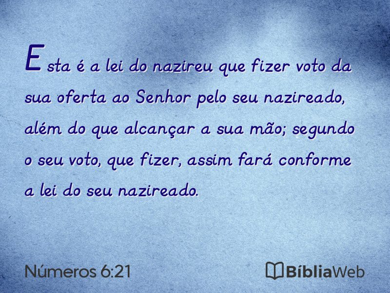 Números 6:21 em imagem para compartilhar