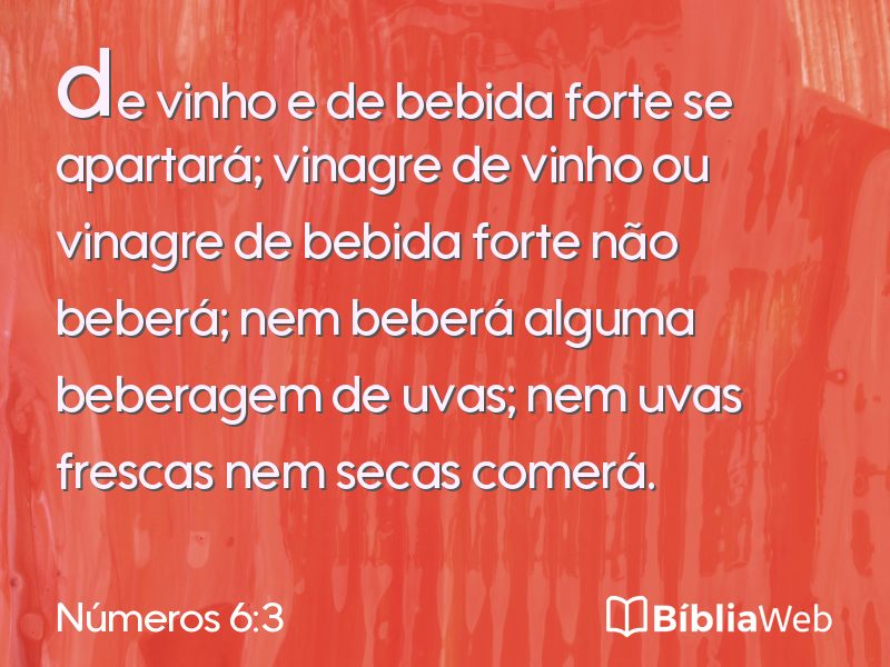 Números 6:3 em imagem para compartilhar