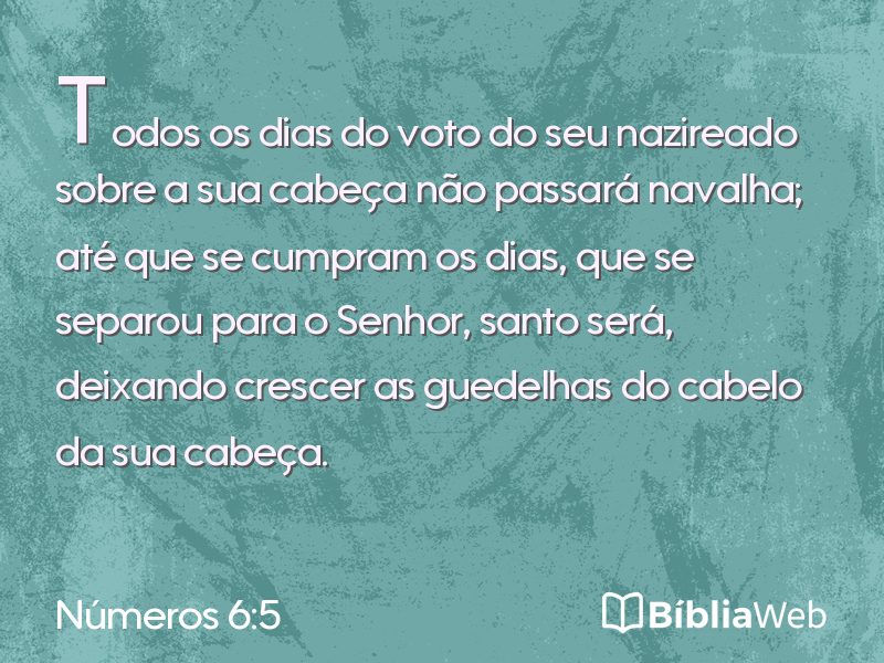 Números 6:5 em imagem para compartilhar