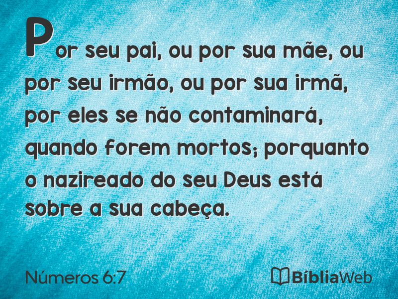 Números 6:7 em imagem para compartilhar