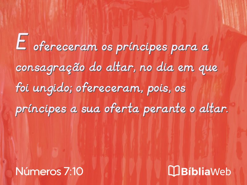 Números 7:10 em imagem para compartilhar