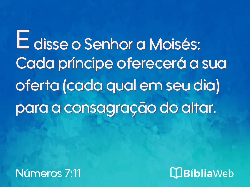 Números 7:11 em imagem para compartilhar