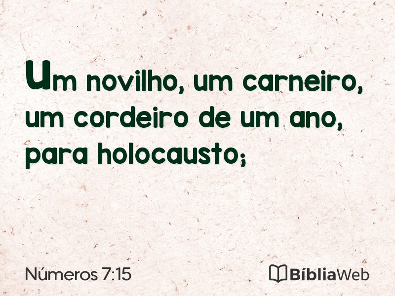 Números 7:15 em imagem para compartilhar