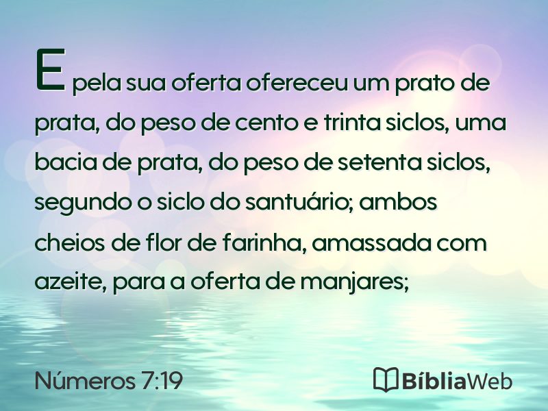 Números 7:19 em imagem para compartilhar