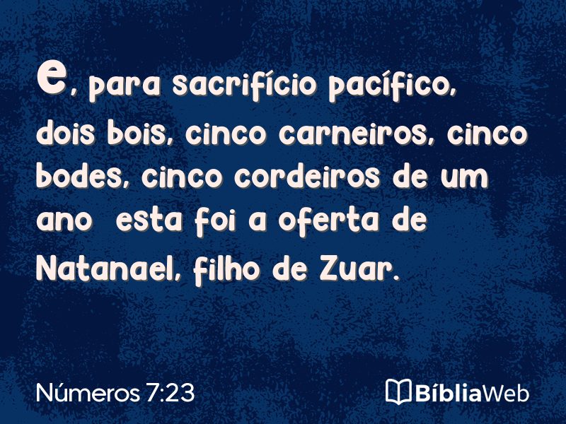 Números 7:23 em imagem para compartilhar