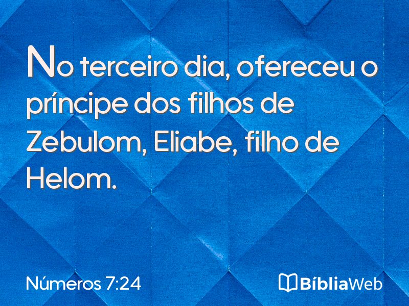 Números 7:24 em imagem para compartilhar