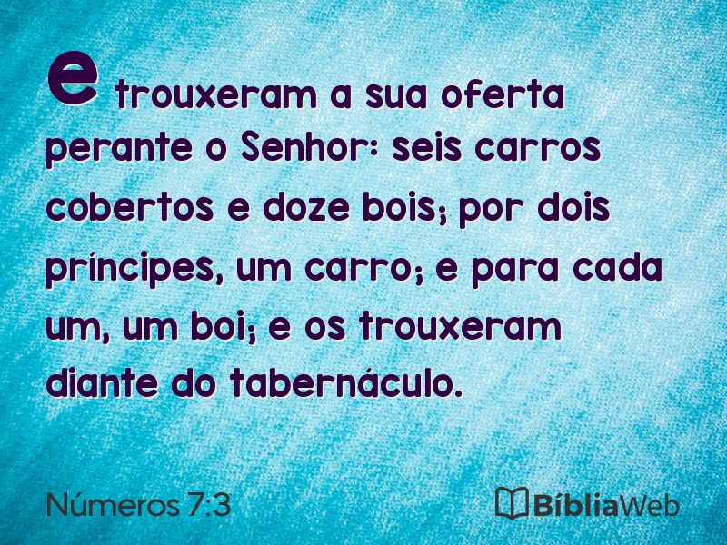 Números 7:3 em imagem para compartilhar