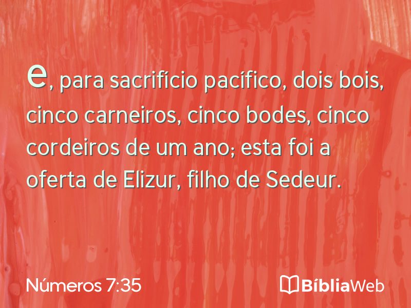 Números 7:35 em imagem para compartilhar