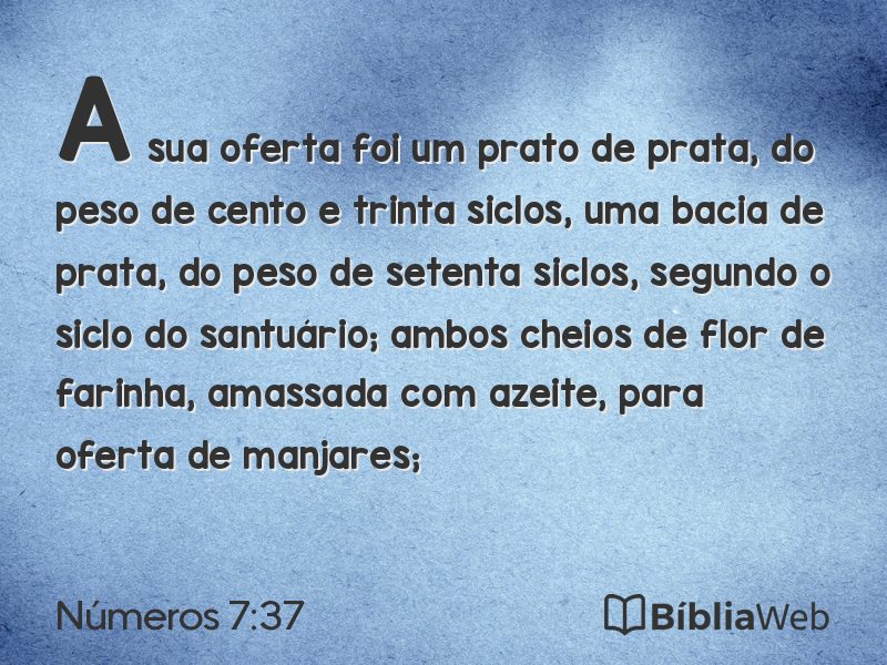 Números 7:37 em imagem para compartilhar
