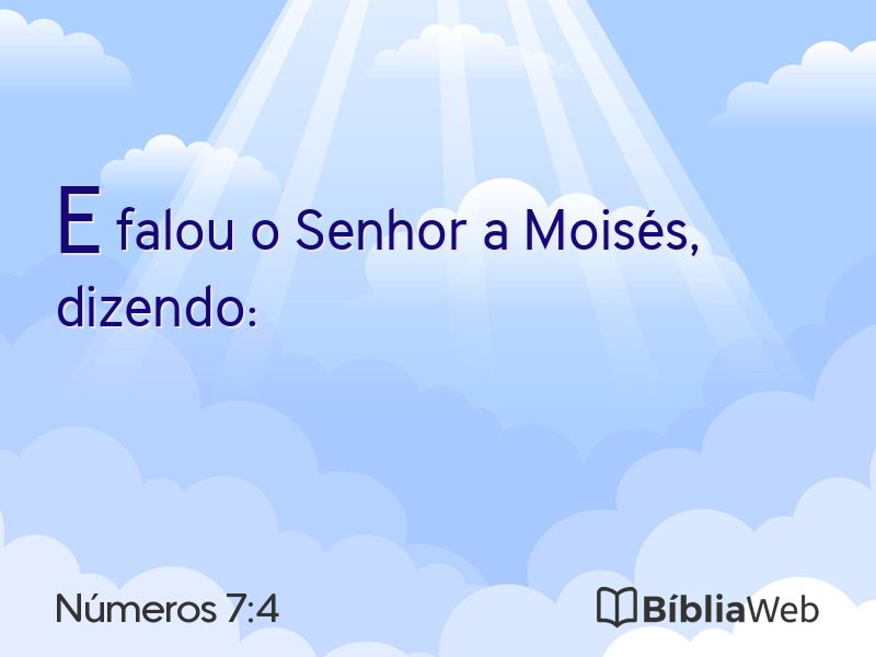 Números 7:4 em imagem para compartilhar
