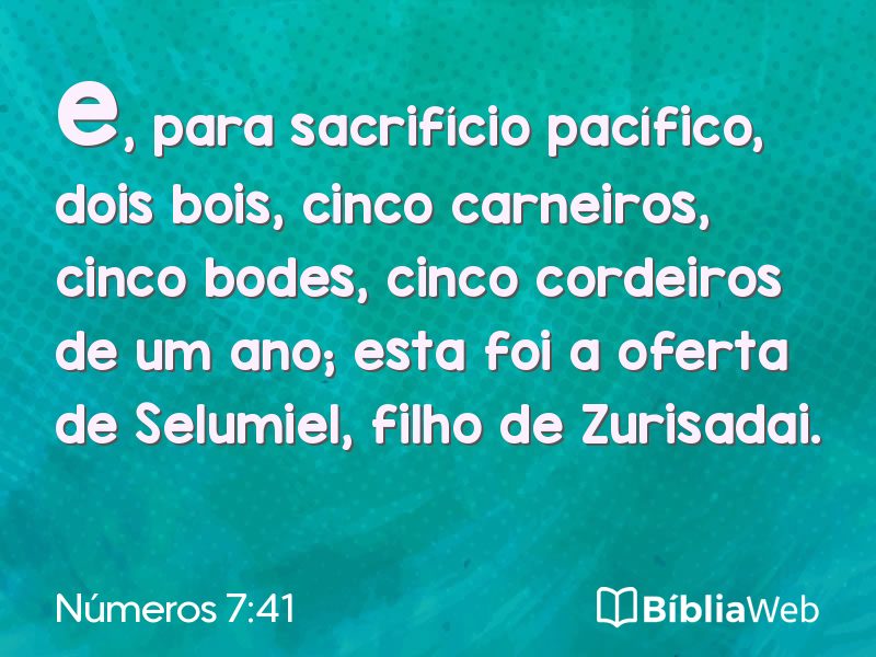 Números 7:41 em imagem para compartilhar
