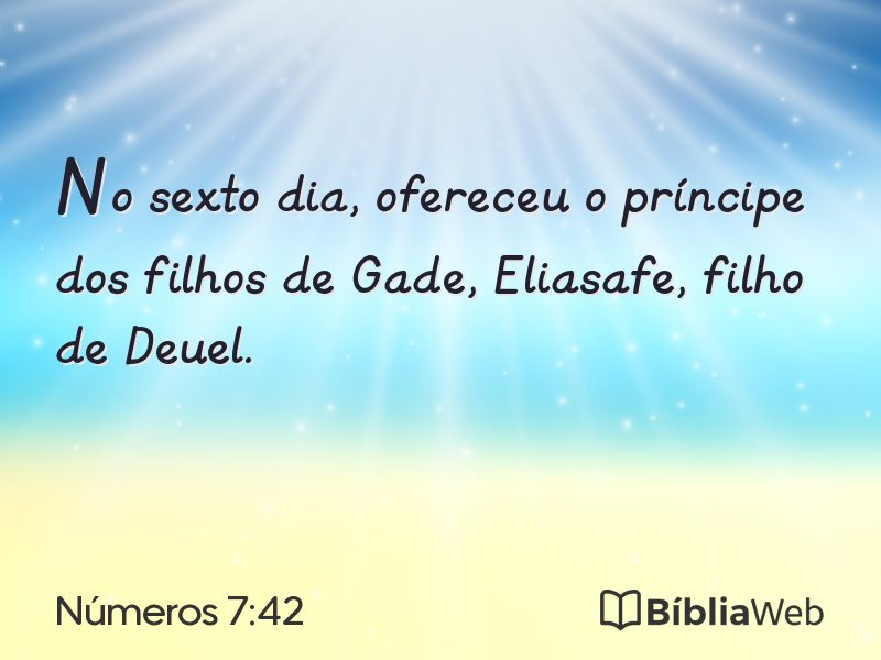 Números 7:42 em imagem para compartilhar