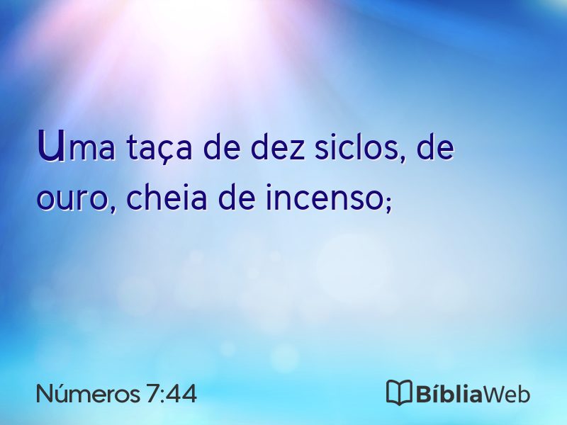 Números 7:44 em imagem para compartilhar