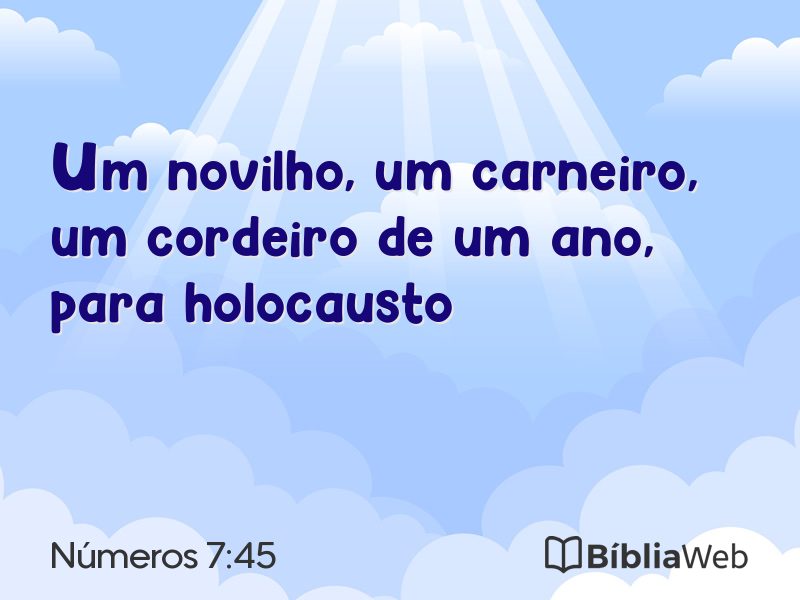 Números 7:45 em imagem para compartilhar